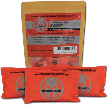 100g Professional Grade Rechargeable Dehumidifier - Desiccant (1-Pack) Moisture Absorbers for Storage Bins, Gun Safes, Cars, Boats, Closets, and other valuables.