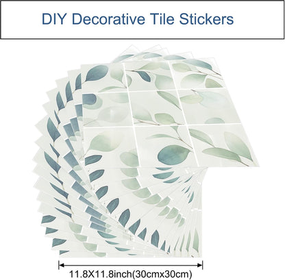 Peel & Stick Tile Stickers Waterproof Self-Adhesive Backsplash Stickers for Kitchen Bathroom Decor 10 Pack 11.8''x11.8'' (Light Green)