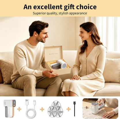 Eilveey Fabric Shaver for Clothing with 3 Replaceable Blades Working Light | Electric Lint Remover with 1800mAh Battery, 2-3H Long Runtime, 3-Speed LED Display, Stainless Steel Safety Guard