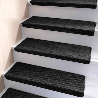 Brakki Bullnose Carpet Stair Treads, Non Slip Stair Treads for Wooden Steps Indoor, Stair Runner, Soft Stair Rugs, Edging Stair Protectors, Washable, 29.5"x9.5"x1.5" 14pcs, Beige