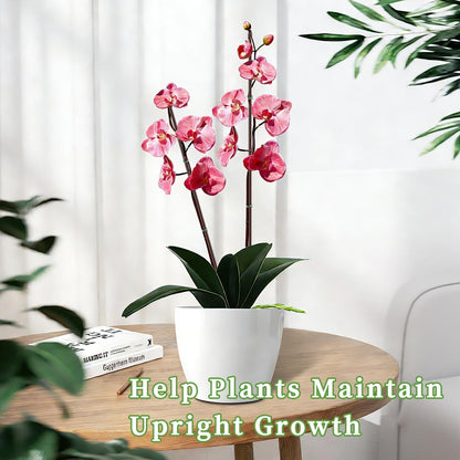 15Pcs Orchid Stakes,SupKing 17.7 Inch Plant Support Sticks Invisible Bendable Green Pole Rods for Small Indoor Outdoor Potted Plants Comes 20Pcs Ties