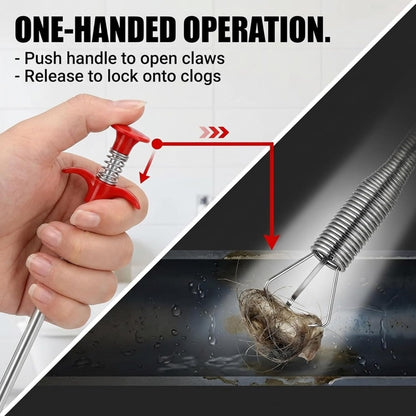 Drilax 36 Inch Drain Clog Remover Tool, Flexible Grabber with Claw, Hair Removal for Sink Shower Tub, Bendable Retrieval Tool for Drains, Pipes, Kitchen Bathroom RV