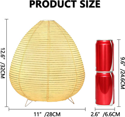 YY YEARCHY Rice Paper Table Lamp 15.3-inch Tall | Push-Button Switch E12 Base Warm Glow Desk Lamp for Bedroom Living Room Office