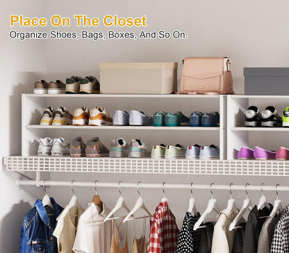 Cidaziya 2 Tier Small White Shoe Rack for Closet, Stackable Shoe Shelf Organizer for 9-12 Pairs of Shoes, Portable Wood and Cloth Structure, Small Shoe Storage Organizer, Size 28.5"* 11" * 13"