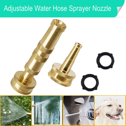 Garden Hose Nozzle, CM CUMIZON Solid Brass Heavy Duty Adjustable Twist Hose Nozzle, High Pressure Water Hose Sprayer Nozzle, 2 Pack | Heavy Duty, Adjustable Twist, High Pressure Water Sprayer