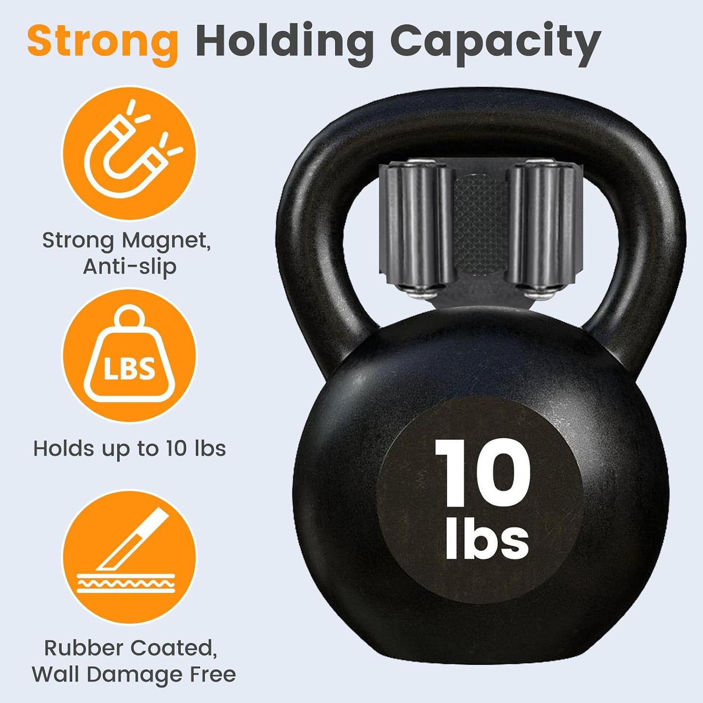 4 Pack Strong Magnetic Broom Holder, No Drill Heavy Duty Mop and Tool Organizer with Anti-Slip Rubber Grippers, Movable Wall Mounted Storage Rack for Kitchen, Garage, Garden, RV and Laundry, Black