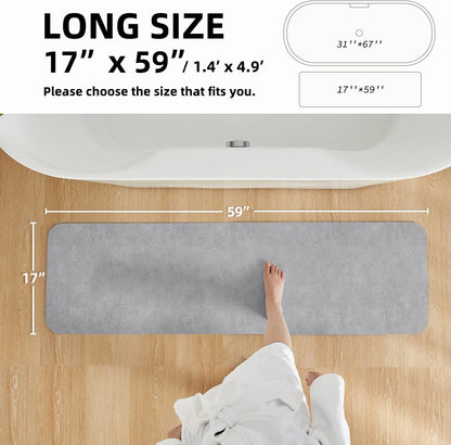 TYUU Bath Mat, Bathroom Rugs Non Slip Washable Thin Absorbent Quick Dry Bath Mat Fits Under Door Bathroom Floor Mat Perfect for Bath, Shower, or Sink 16"x24" Dark Grey
