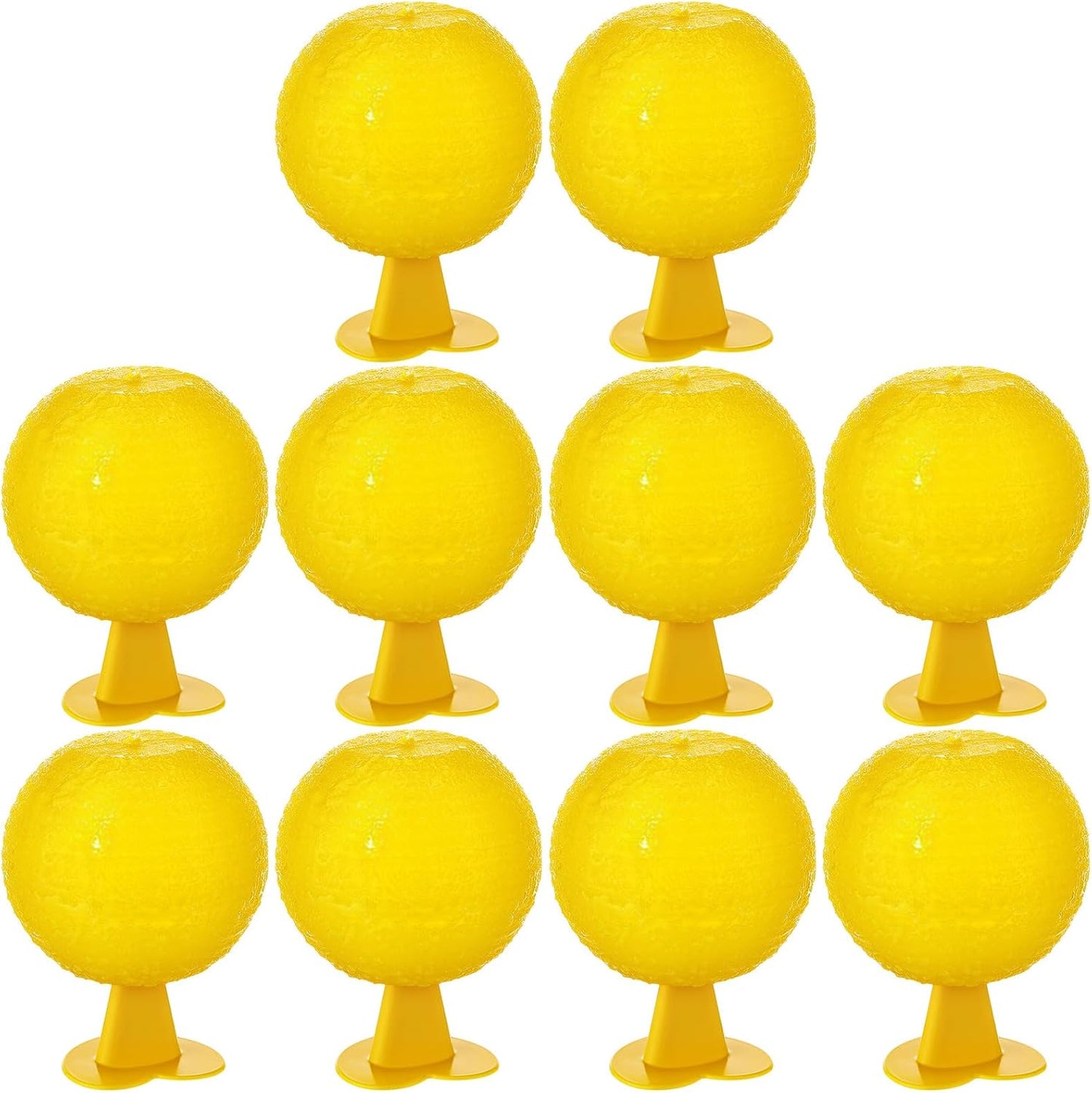 Qualirey 10 Set Fruit Fly Sticky Trap Balls Fungus Gnat Killer Bug Catcher Gnat Trap Insect Traps Indoor Outdoor Plant Fly Sticky Traps Ball for Fungus Plants (Orange)