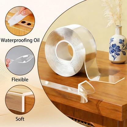 9.84FT Clear 20MM Edge Protector Strip | Self Adhesive, Sharp Edge Wrap Cover Tape, Soft Corner Protectors, Baby Proofing Corner Guards
