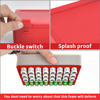FULLCASE Battery Organizer Storage Case with Tester,Holds 18 AA & 18 AAA Batteries