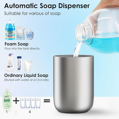Automatic Soap Dispenser Touchless Foaming: Soap Dispenser Rechargeable for Bathroom