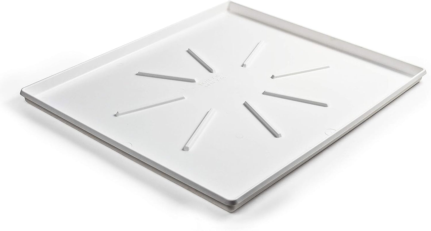 Camco Washing Machine Drain Pan - Features a Durable Plastic Construction, 1-inch/1.5-inch PVC Drain Fitting, and Measures 30-inches (L) x 32-inches (W) x 2 ½-inches (H) (OD) (20750)
