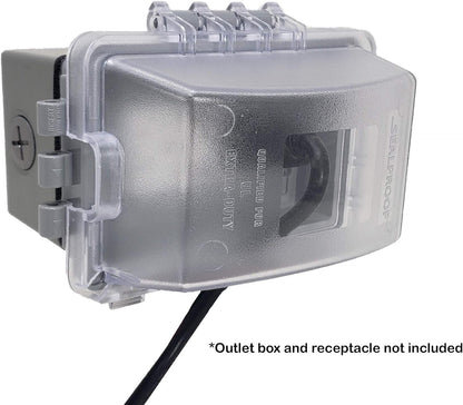 Sealproof 1-Gang Weatherproof In Use Outlet Cover | Horizontal/Vertical Outdoor Plug and Receptacle Protector, Lockable Bubble Cover, UL Extra Duty Compliant, 18 Configurations, Gray