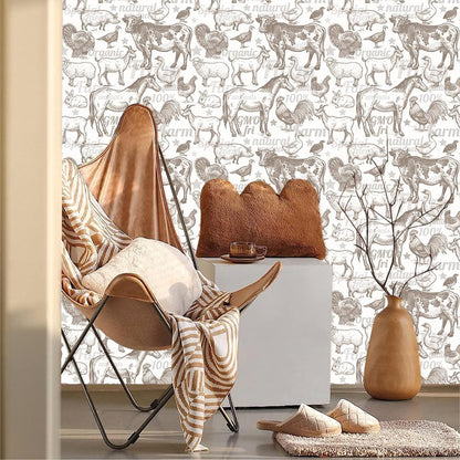 MuralPeel White/Pink/Gold Floral Garden Black Blue Flowers Vintage Peel and Stick Wallpaper Self Adhesive Removable Easy Peel Off Contact Paper Stick on Wall Paper for Bedroom Cabinet Renter Friendly