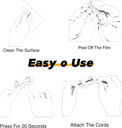 100pcs Clear Adhesive Cable Clips,Wire Clips Cord Holder Cable Management Finisher Wire clamp for Light,Desk,Desk,Wall,TV PC Ethernet Wire Hider for Cords Max.1/4"
