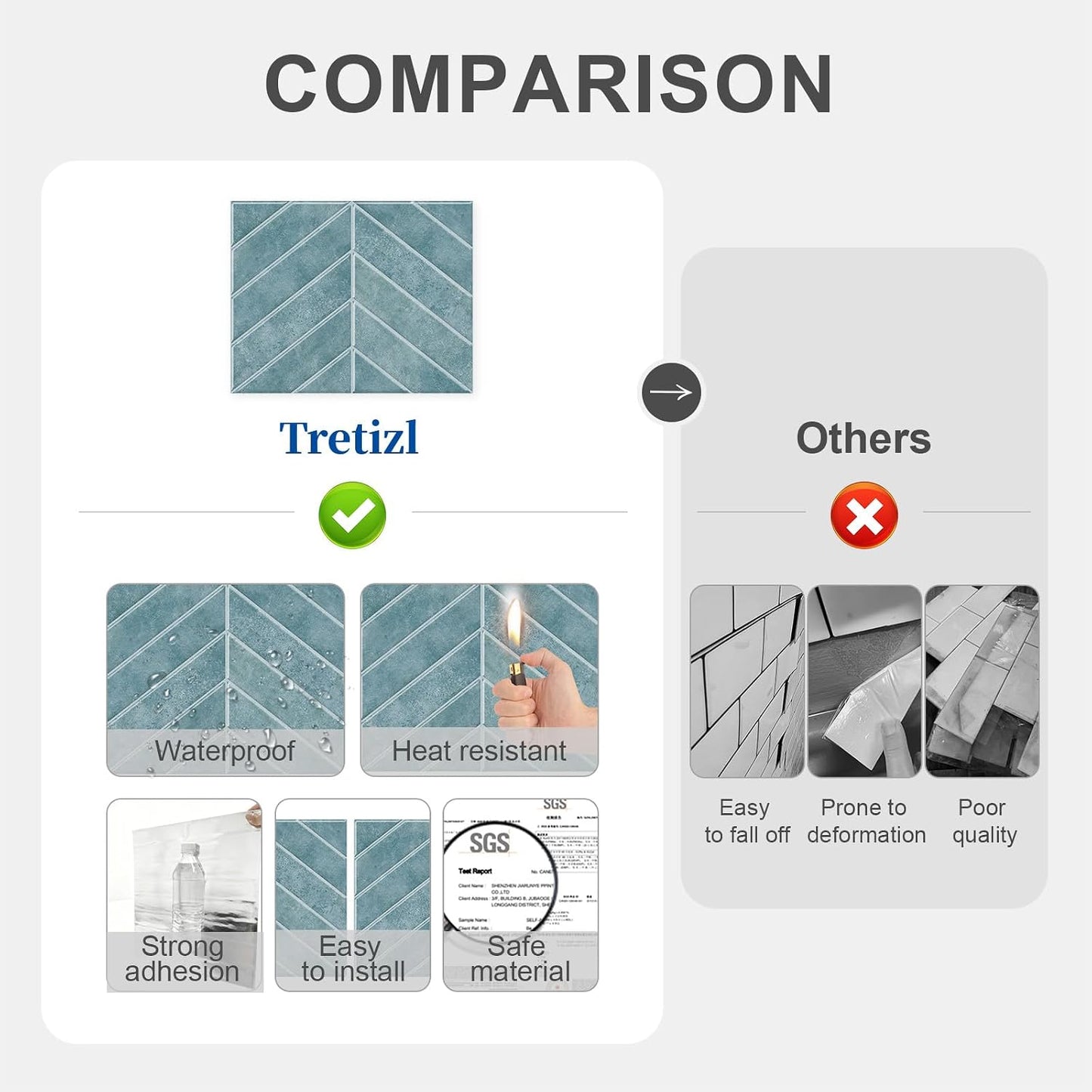 10 Sheets Thicker Design Peel and Stick Backsplash, 3D Self Adhesive Peel and Stick Wall Tile Backsplash for Kitchen, Bathroom, 11.4"x9.1", Beige