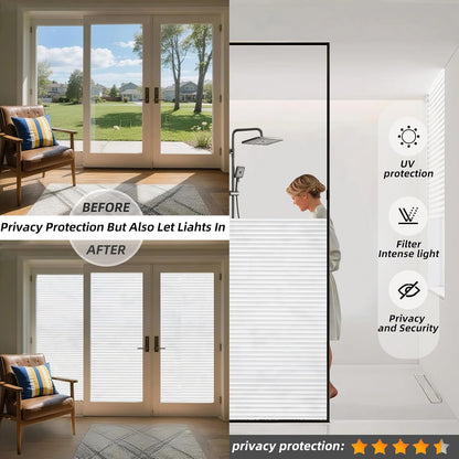 Frosted Window Privacy Film Static Cling, Removable Reusable Glass Sticker, Anti-UV Heat Blocking Decorative Window Film for Home Bathroom Bedroom with Installation Tools Frosted White 17x78inch