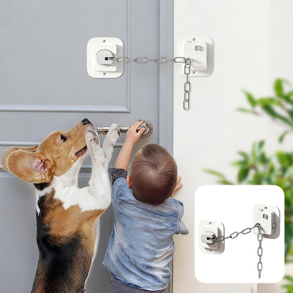 Child Proof Door Locks, No-Drill Adjustable Baby Safety Locks with 3M Strong Adhesive, Ideal for Refrigerators, Cabinets, Drawers & Toilets