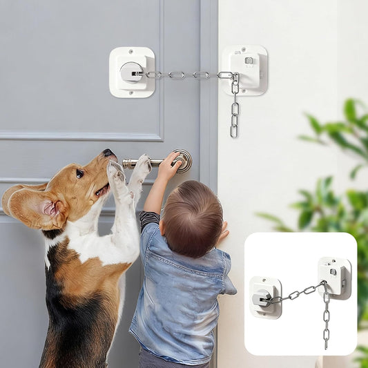Child Proof Door Locks, No-Drill Adjustable Baby Safety Locks with 3M Strong Adhesive, Ideal for Refrigerators, Cabinets, Drawers & Toilets