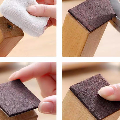 6Pcs Square Felt Furniture Pads, 3 inch x 3 inch Self Adhesive Cuttable Anti Scratch Floor Protectors for Furniture Legs Hardwood Floor, Brown, 75mm