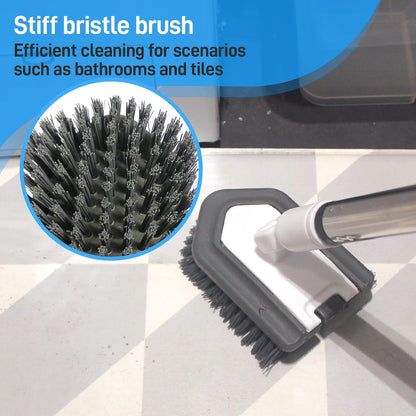 Floor Scrub Brush, 5 in 1 Tile Tub Scrubber with 56" Adjustable Long Handle and 5 No Scratch Scrubber Heads for Bathroom, Kitchen, Toilet, Bathtub