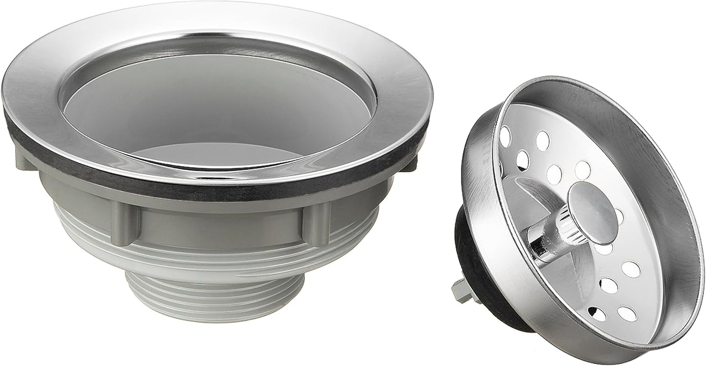 Pacific Bay Sink Strainer with Stainless Steel Basket, 3.5 inch Drain | Sink strainer with a removable stainless-steel basket. Stops clogs, resists rust. Fits standard 3.5-inch drains.