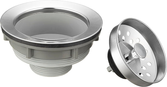 Pacific Bay Sink Strainer with Stainless Steel Basket, 3.5 inch Drain | Sink strainer with a removable stainless-steel basket. Stops clogs, resists rust. Fits standard 3.5-inch drains.
