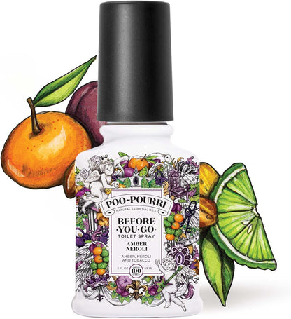 Poo-Pourri Before-You-Go Toilet Spray, Bamboo Rain, 2 Fl Oz, Up to 100 Uses, Bathroom Odor Deodorizer with Essential Oils for Home or Work, Travel Essentials, TSA Approved Size, Bamboo & Fresh Grass