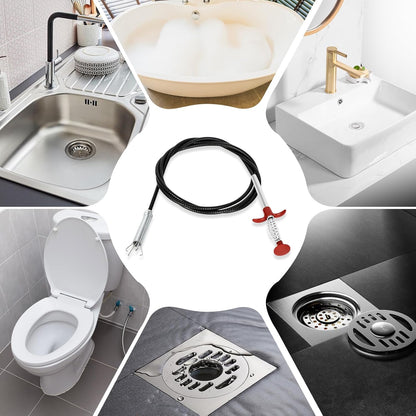 Drain Snake, 79-Inch Drain Clog Remover Tool, Flexible Grabber Claw for Bath Tub, Toilet, Kitchen Sink & Sewer