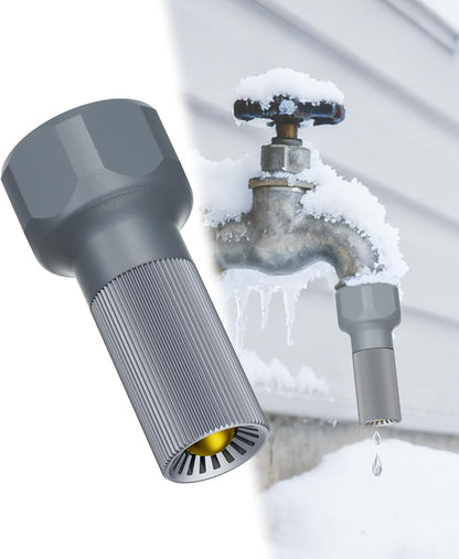 3/4-Inch Thread Faucet Freeze Protection Valve, Freeze Proof Faucet Cover for Outdoors, Winter Frost Proof Auto Temperature Control for Garden, Lawn & Yard Spigot, Grey, 2pcs