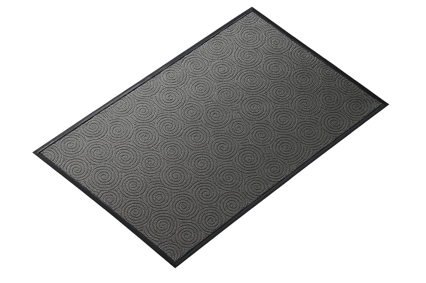 Guardian WGS020304 2' x 3' Indoor/Outdoor Wiper Scraper Floor Mat, Water Guard Spiral Pattern, Rubber Reinforced Ridges Withstand High Traffic, Charcoal