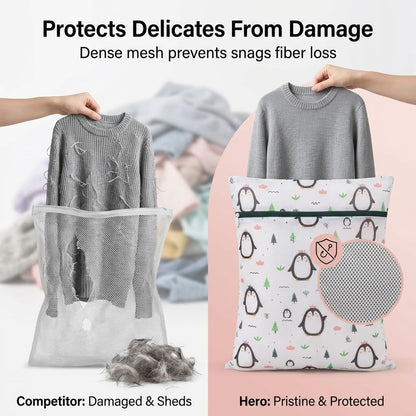 Mesh Laundry Bags for Delicates – 5-Pack (Bra Bag + S/M/L/XL) | Durable Honeycomb Mesh, Protects Clothing in Washer & Dryer, Travel Organizer – Ideal for Bras, Lingerie, Sweaters