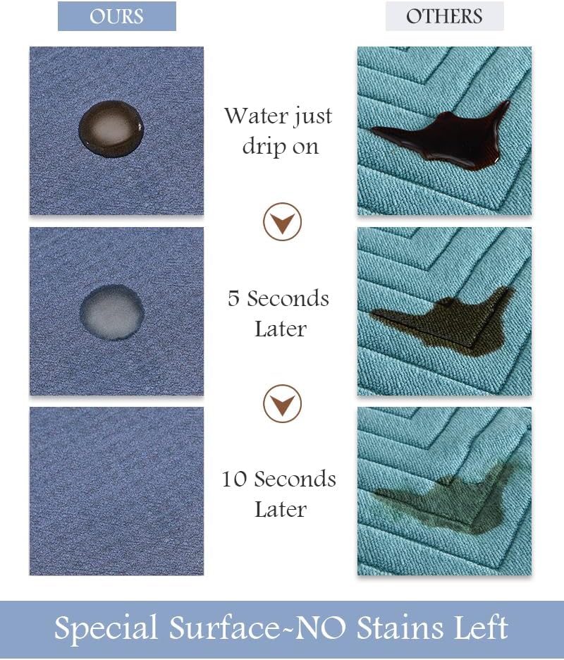 MontVoo-Bath Mat-Bathroom Mat Rug Non Slip Super Absorbent Stain Resistant Quick Dry Thin Bath Rug-Bath Mats for Bathroom Floor Bathtub Vanity-Bathmat Bath Rug Easy Care-17"x27" Grey