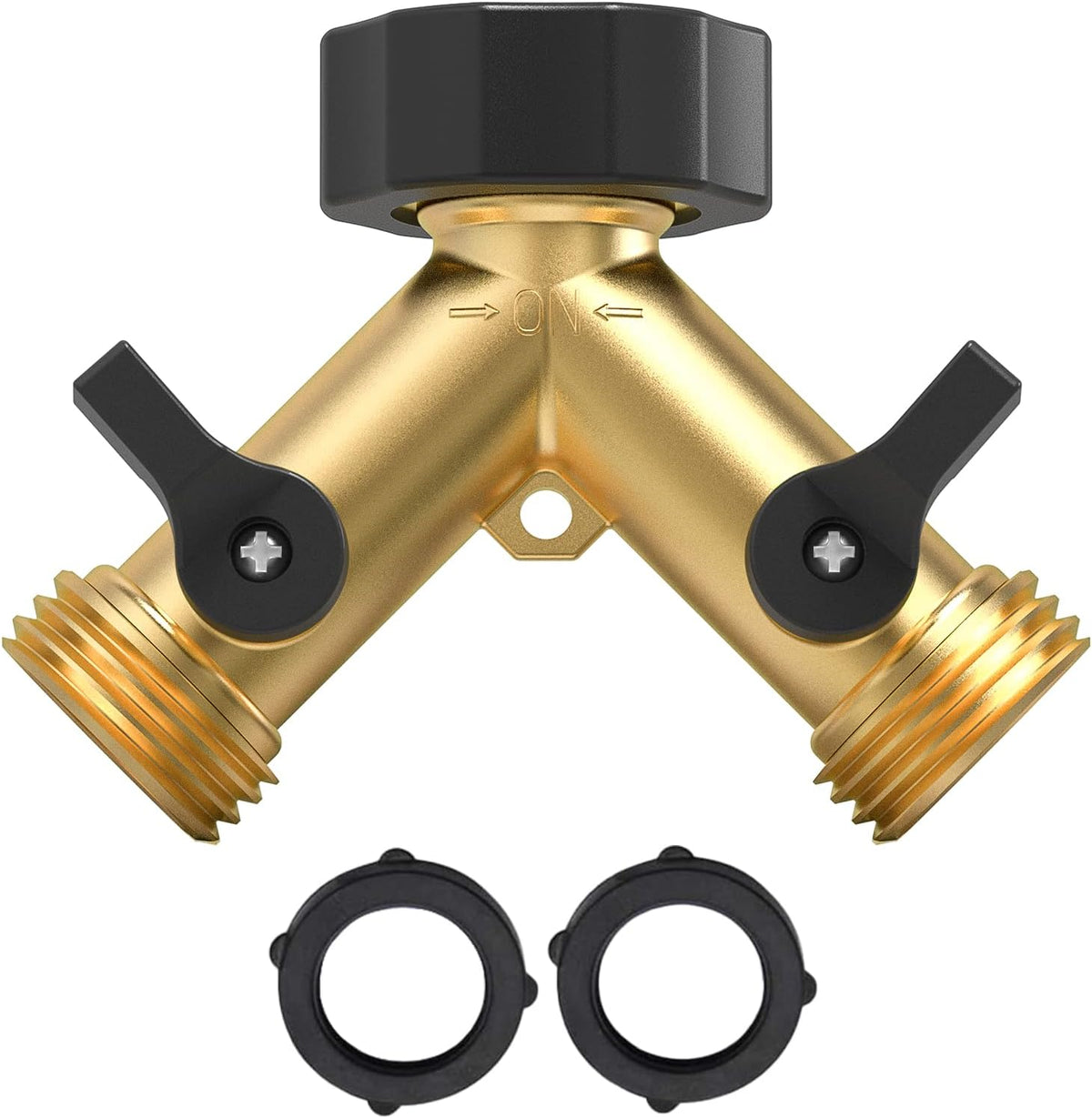 Twinkle Star 2 Way Garden Hose Splitter 3/4" GHT | Hose Y Splitter, Brass Dual Hose Splitter Leak-free
