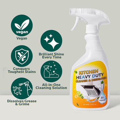 Degreaser Cleaner Heavy Duty Spray: Foaming Kitchen Cleaner Spray Cuts Through Baked-On Grease on Ovens Stove Tops Grills - Clean Up Kitchen Oil Stains Spray for Multi-Surface Cookware & Countertop