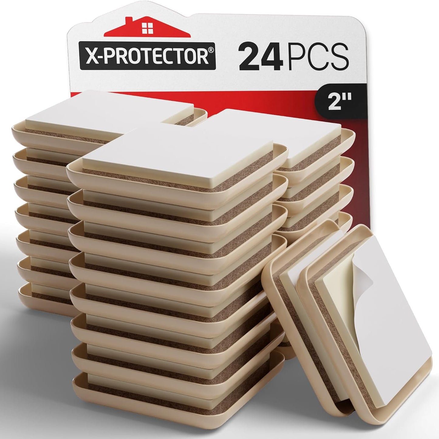 Chair Sliders X-PROTECTOR – Furniture Sliders 40 pcs Carpet Sliders 1” – The Best Furniture Moving Pads – Premium Chair Leg Floor Protectors – Slide Effortlessly with Chair Pads & Protect Your Floor!