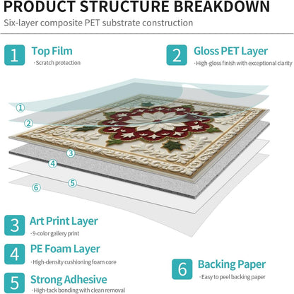 Peel and Stick Backsplash Tile Sticker for Kitchen and Bathroom Walls - 24 Removable 5.9"x5.9" Tiles, Waterproof
