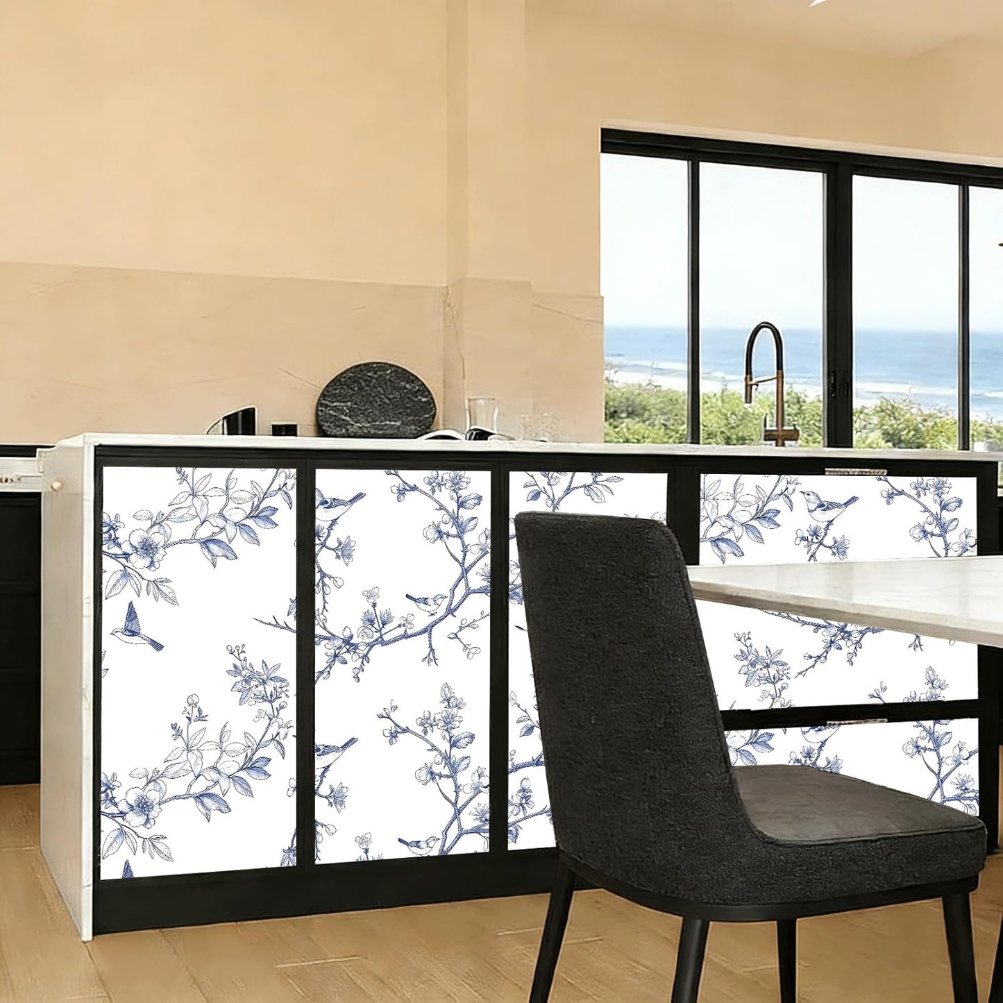 Peel and Stick Wallpaper, Soft Wildflower Botanical Contact Paper, PVC Vinyl Removable Wall Covering, Waterproof Easy-Clean, No Residue Renter Friendly, Neutral Decor, 39.4x17.3 in (Flowers2)