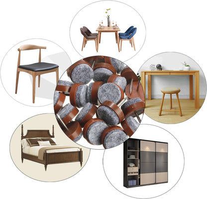 40pcs Round Heavy Duty Nail-on Felt Pad for Furniture Chair Table Leg Feet Floor Protectors Slide Smoothly (Black, Pad Diameter 18mm)