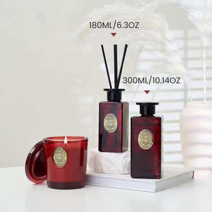 M&SENSE 6.3 oz Large Reed Diffuser Set | Lime+Basil Scent Oil Diffuser with Sticks | Hotel Collection Non-Toxic Home Fragrance |for Bedroom Bathroom Living Room - Colors A