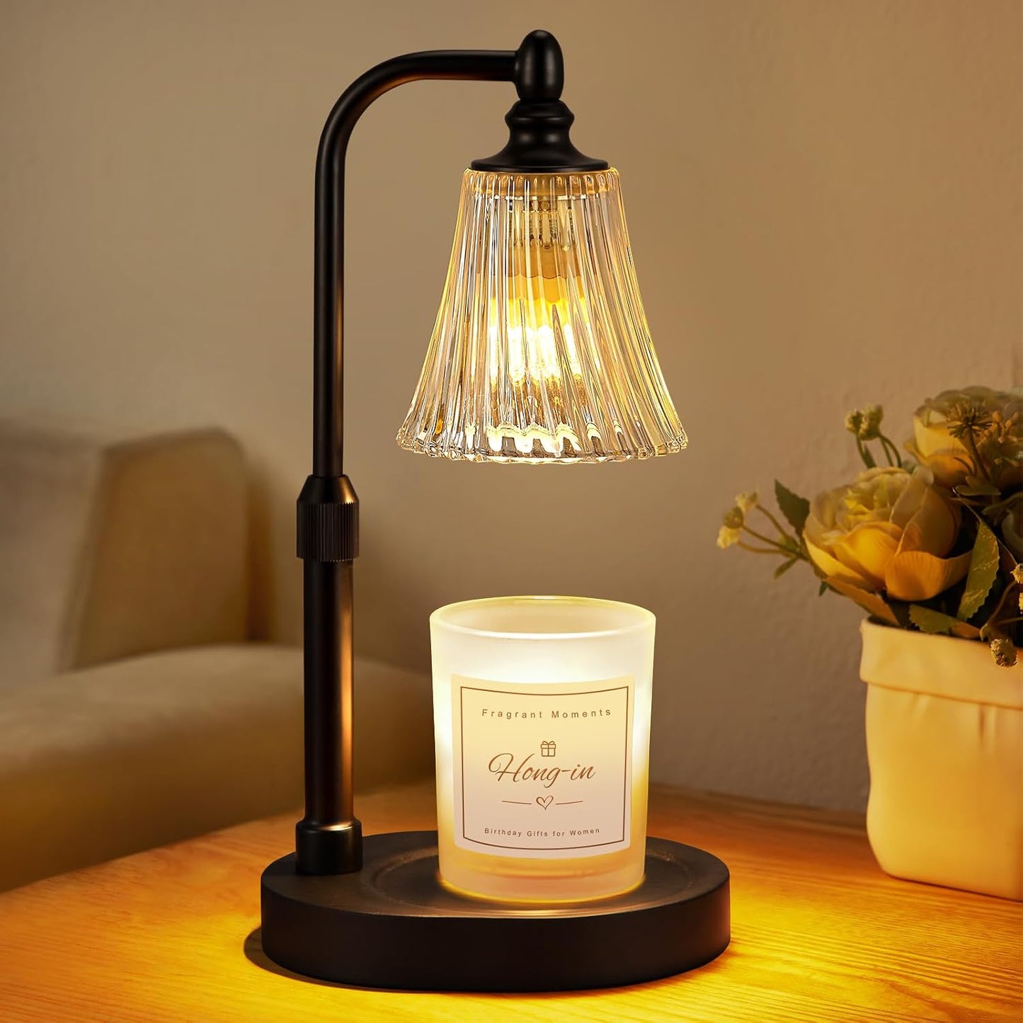 Candle Warmer Lamp with Timer Dimmable,Birthday Gifts for Women Mom Sister,Adjustable Height Wax Melt Warmer for Jar Candles,House Warming Gifts New Home,Ideal for Office,Dorm,Bedroom Home Decor
