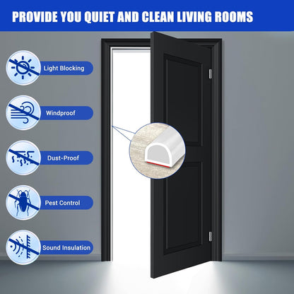 Weather Stripping Door Seal Self Adhesive Weather Strip Silicone D Shaped Door Seal Strip for Door Frame/Window Seal, 20Ft, Brown (3/8" W × 1/4" T)