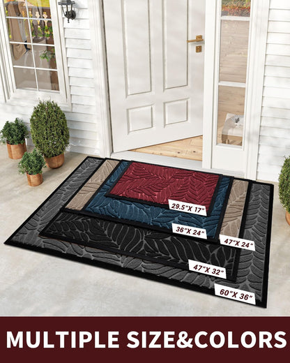 Yimobra Front Door Mat Outdoor Indoor, 29.5x17 All-Season Waterproof Door Mat Outside Entrance, All-Weather Non-Slip Outside Doormat for Garage Patio Entryway, Brown