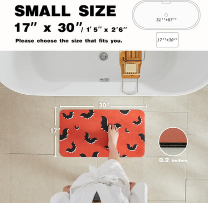 TYUU Bath Mat, Bathroom Rugs Non Slip Washable Thin Absorbent Quick Dry Bath Mat Fits Under Door Bathroom Floor Mat Perfect for Bath, Shower, or Sink 16"x24" Dark Grey