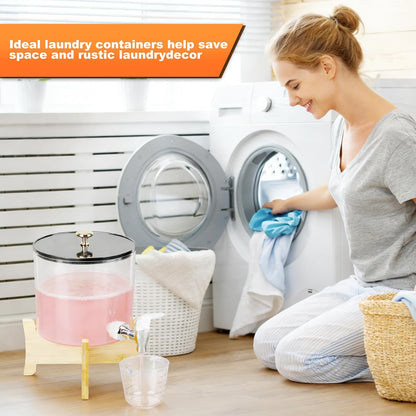 Laundry Detergent Dispenser, Laundry Dispenser for Liquid Detergent, Plastic Laundry Soap Dispenser with Spout, Laundry Room Organization Containers for Detergent and Softener