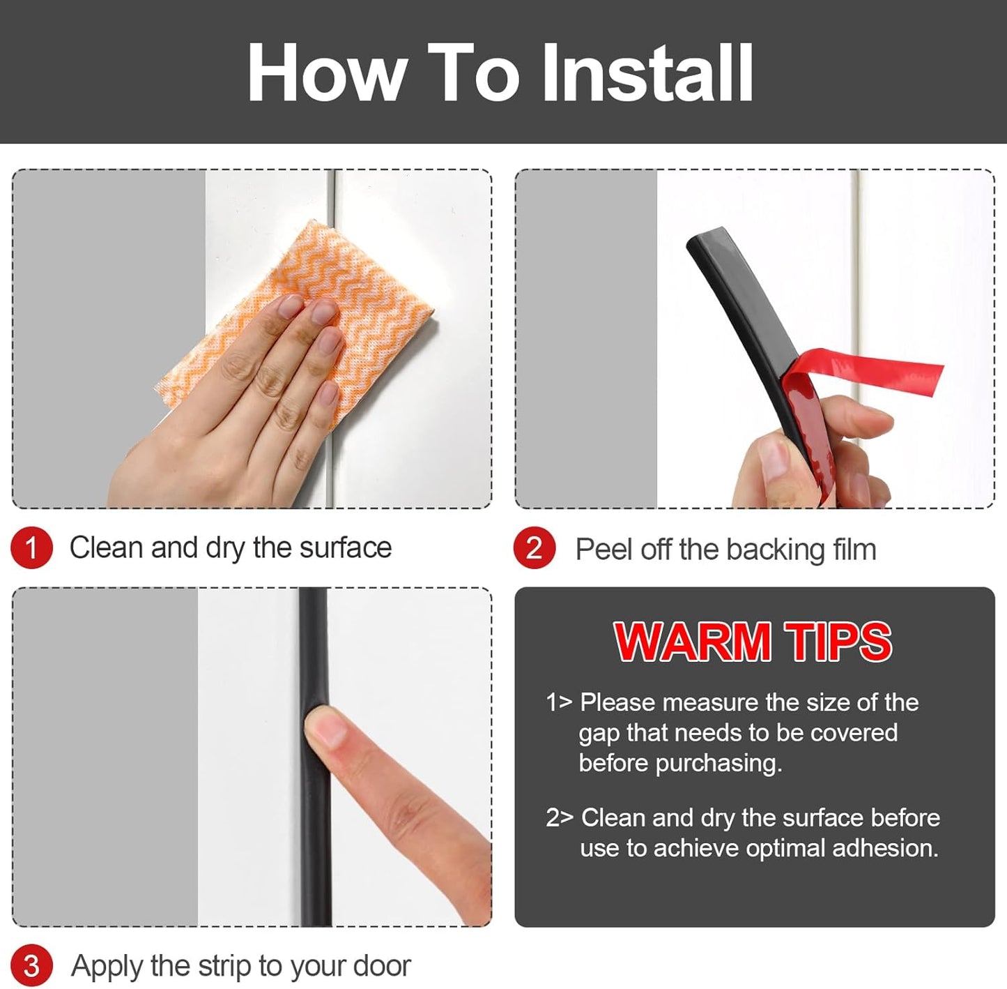 [New Upgrade] 19.7Ft Silicone Door Weather Stripping Door Seal Strip for Doors & Windows, Multi-Layer Soundproof Chamber Design, Self-Adhesive, Seal Large Gaps, Easy to Cut & Install