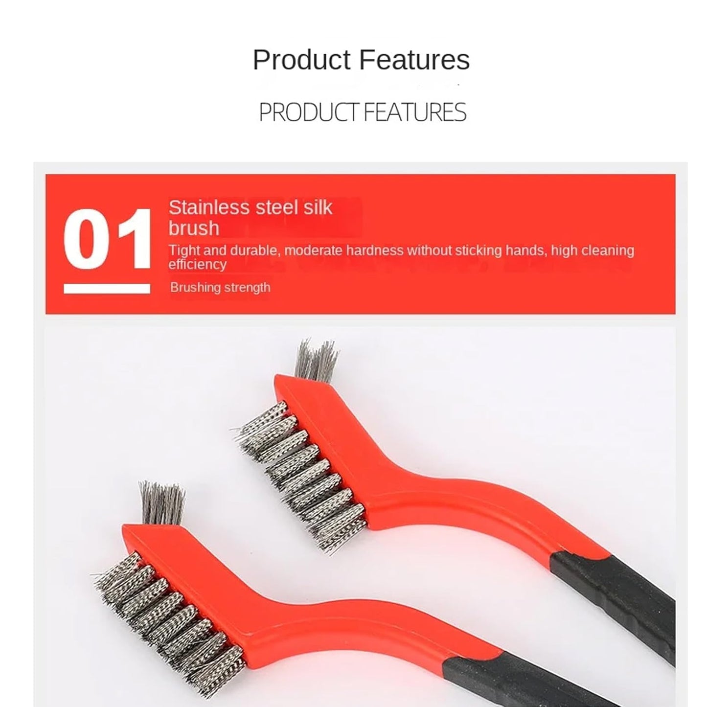 3pcs Nylon Cleaning Brushes Small Wire Brush Set for Cleaning Rust Removal in Holes
