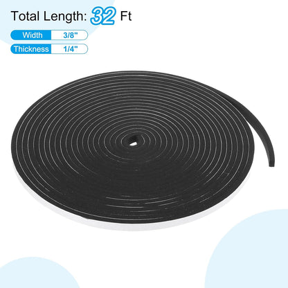 PATIKIL Weather Stripping Door Seal Strip, 3/8 Inch x 1/4 Inch x 32 Ft Self Adhesive Soundproof High Density Foam Tape Insulation for Door Window Air Conditioning, White - Colors A