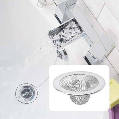 Antrader Kitchen Sink Strainer, 2Pcs Stainless Steel 2-Inch Diameter Mesh Round Filter Bathroom Bathtub Wash Basin Garbage Disposal Basket Filter