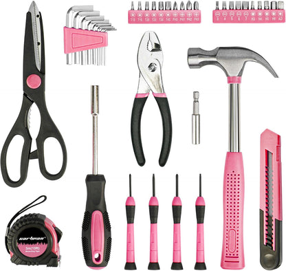 CARTMAN 39-Piece Household Tool Set, Orange Hand Kit With Storage Case | Complete assortment for home repairs, DIY projects, furniture setup, crafting, and daily household fixes in toolbox.